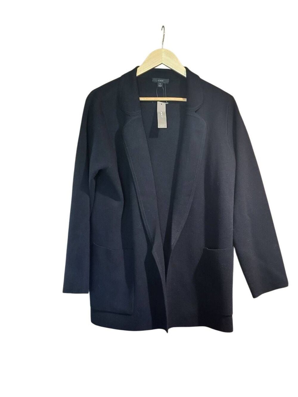 NWT J. Crew Cardigan Sweater Women's Small Black Eloise Blazer Knit Wool Blend